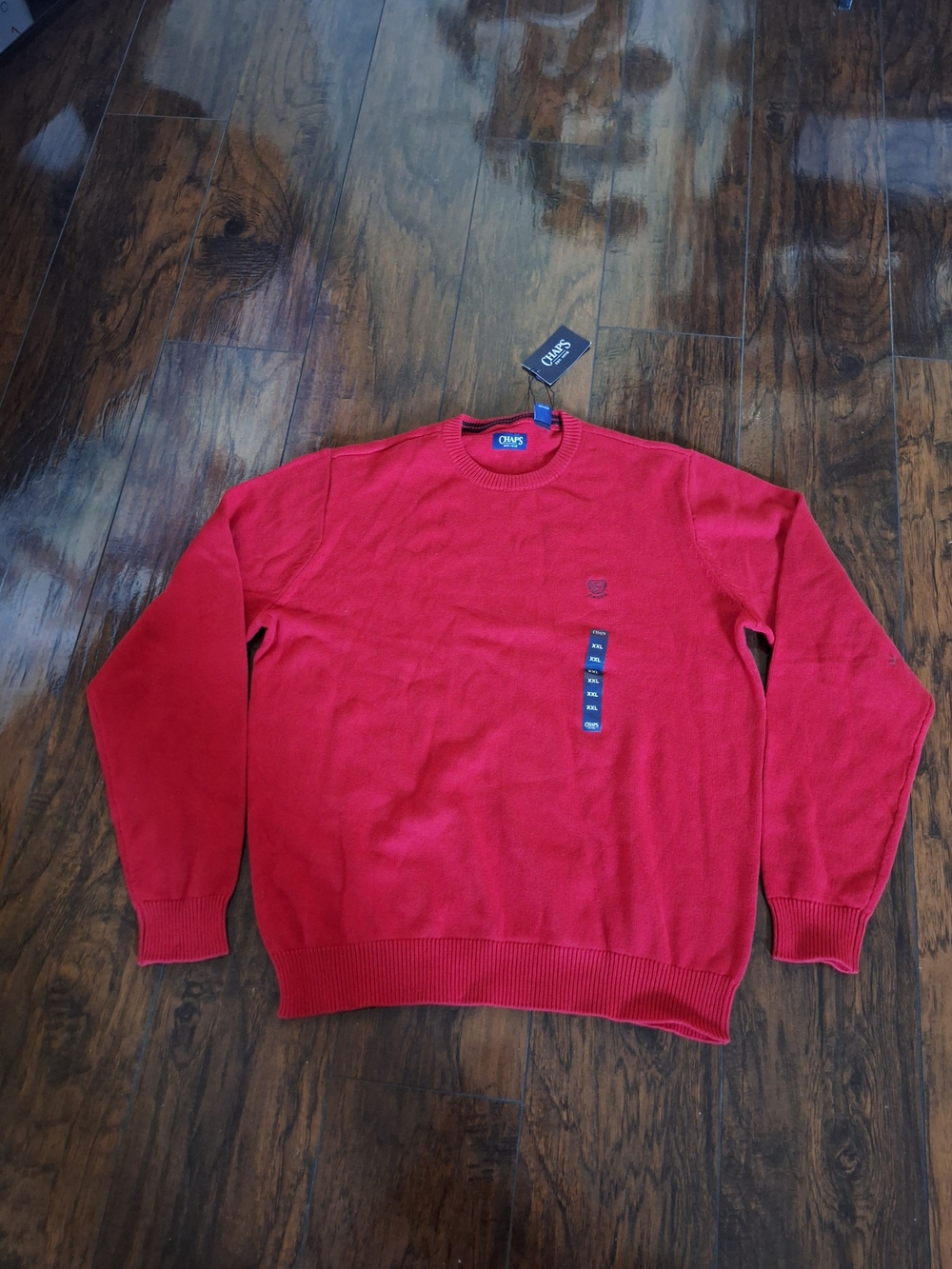 Chaps Men’s Red Crewneck Sweater - Classic Knit